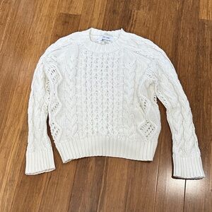 John + Jenn Women's White Cable Knit Sweater